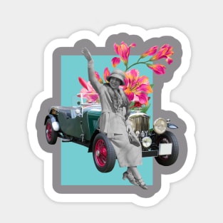 Classic cars & flowers Sticker